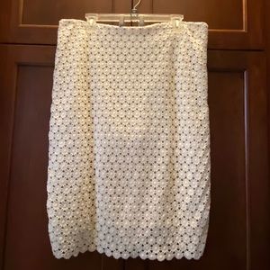 Charter Club Size 14W Cream Crochet Look Skirt